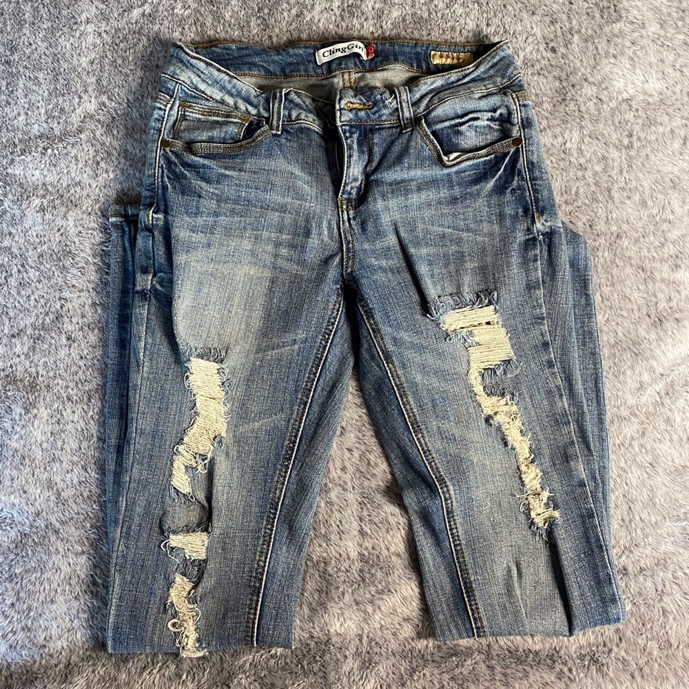 Midrise skinny jeans